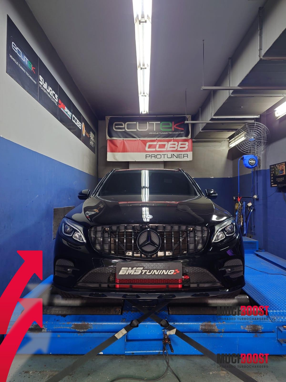 Mercedes GLC250 performance build with MuchBoost turbo upgrade producing 329 HP