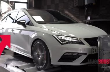 Seat Leon Cupra 2.0 TFSI dyno graph with MuchBoost MQB IS38 hybrid turbo reaching 505 HP and 587 Nm